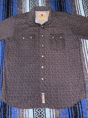 Larry Mahan Floral Pattern Pearl Snap Cowboy Shirt